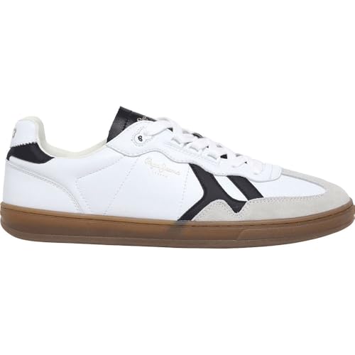 Chaussures en cuir blanc Pepe Jeans Ball Class baskets basses homme