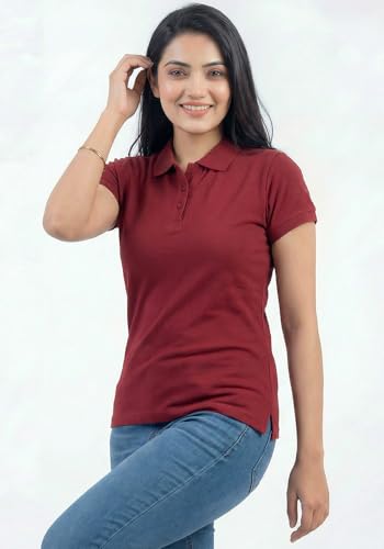 Image of Wear Your Opinion Womens Polo Collar Neck T-Shirt Top (Design: Solid)