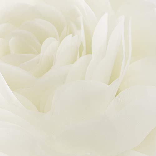 Image of JWH Handmade Flower Throw Pillow Cover, 14 Inch, Creamy White