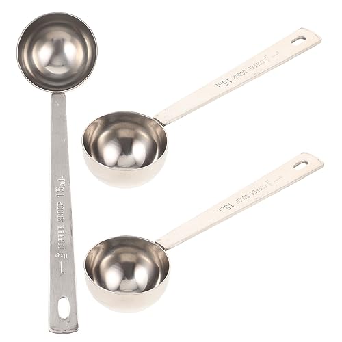 HEALLILY 3Pcs Stainless Steel Espresso Spoons Thicken Coffee Scoop for Dessert and Measuring for Coffee Bar and Kitchen Use