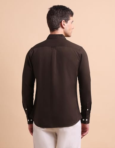 Image of U.S. POLO ASSN. Solid Tailored Fit Shirt for Men - 100% Cotton, Breathable & Comfortable, Full Sleeves Casual Shirt for Men