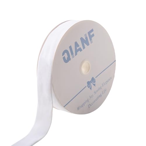 Image of QIANF Velvet Ribbon, 1 1 /2-Inch by 25-Yard Spool (White)