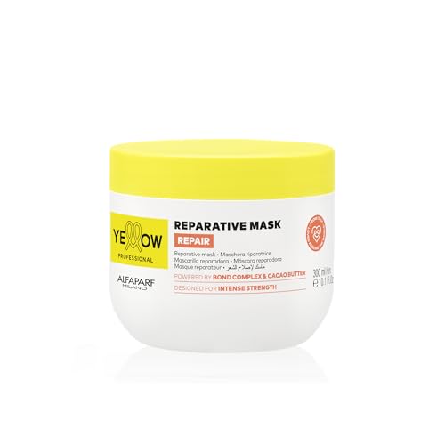 ALFAPARF MILANO Yellow Professional Repair Molecular Serum - Strengthening Leave-In for Damaged Hair - Powered by Bond Complex & Cacao Butter - Designed for Instant Results (5.07 fl oz / 150ml)