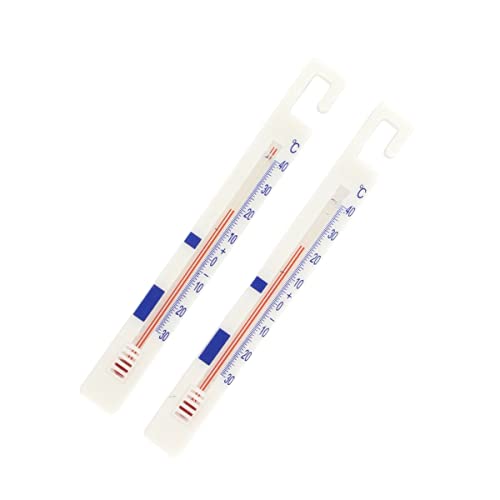 Fackelmann FM Professional 21824 Thermomètre frigo, Thermomètre congélateur, Thermomètre réfrigérateur, Lot de 2 thermomètres pour réfrigérateurs, Plastique, Blanc, 15,5 cm x 1,7 cm x 0,6 cm
