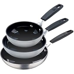 Sartenes Masterpro Precio MasterPro Smart - Juego de 3 Sartenes de 20, 24 y 28 cm y Set de 3 Protectores, Aluminio Forjado, Antiadherente reforzado, Mangos Ergonómicos ´´Soft Touch´´, No PFOA No LEAD no CADMIO