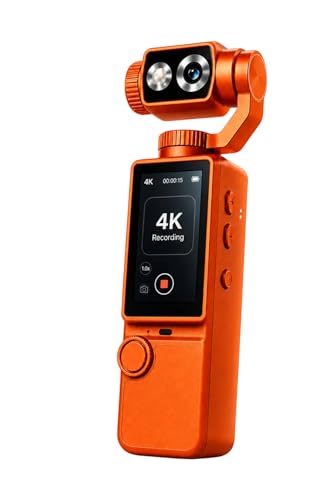 4K HD Taşınabilir Vlog Spor ve Aksiyon Kamerası; 2.0" Döndürülebilir Ips Ekran, Gimbal, 48 Megapiksel, MP4, Micro SD