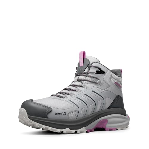 NORTIV 8 Botas Montaña Mujer Botas Trekking Impermeables Botas Senderismo Ligeros al Aire Libre Antideslizantes,Size 38,Gris Claro,SNHB26002W