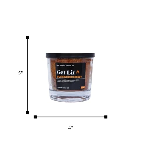 Image of Get Lit | Butterscotch Brandy | 16 oz Double-Wick Scented Candle | Hand-Poured in Missouri, USA | Sweet Dessert & Brandy Fragrance