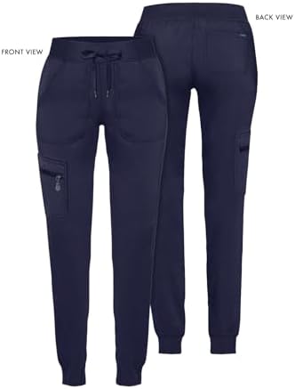 Adar Pro Scrubs for Women - Ultimate Yoga Jogger Scrub Pants - P7104 - Navy - XL - 4