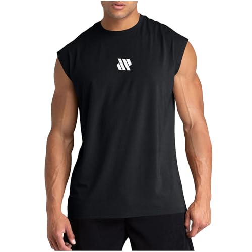Camiseta Tirantes Hombre Ofertas,Camisetas de Tirantes Verano Moda Hombres Diario Deporte Gym Camiseta Sin Mangas con Cuello Redondo Fitness Impresión Chaleco Holgados Casual T Shirt Tank Top