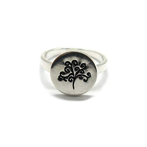 Bague Arbre de la vie argent 925 massif femme Empress anneau large symbolique nature