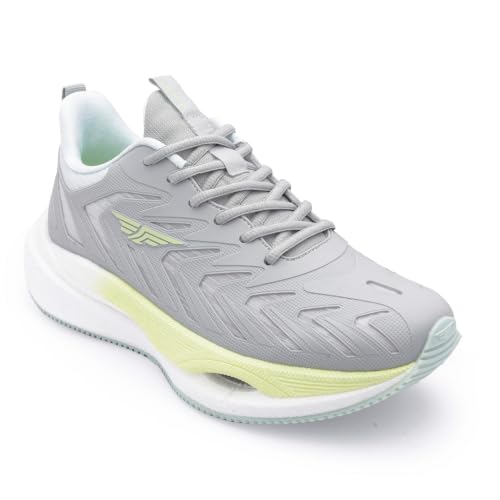 Image of Red Tape Men's Sneakers Grey Green Mesh KPU Round Toe Lace-Up