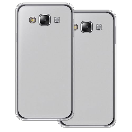 UOGNADGD 2-Pack TPU Case Compatible with Samsung Galaxy E5 Phone Cover - Shockproof Flexible Protective Accessories with Precise Cutouts (White+White)