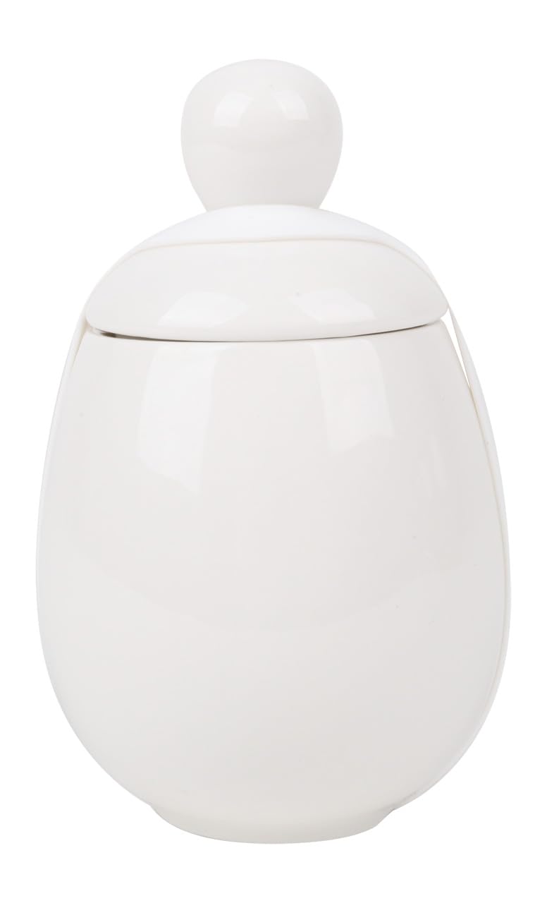 AggCoddler - Porcelain & Silicone Egg Cooker - Easily Cook Eggs with Toppings & Mix-Ins - Microwave & Dishwasher Safe - Steam, Poach, Boil Eggs - Displays Well in Kitchen (White - Malin)�