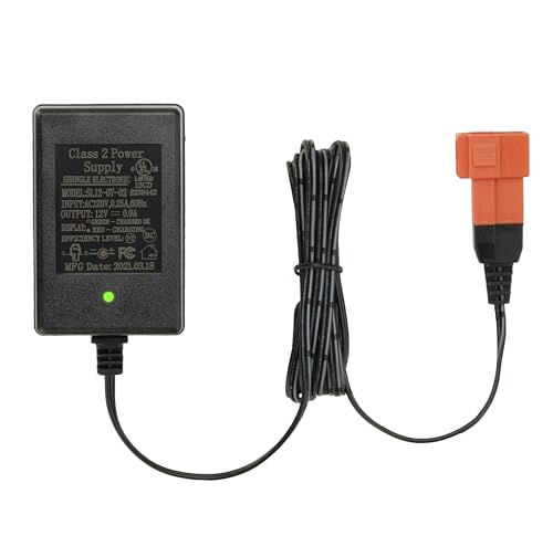 SHENGLE 12 Volt Kids Battery Powered Ride On Car Charger, 12V 0.9A SL12-07-02 Charger for Electric Car Riding Toy Battery Power Adapter Square Plug
