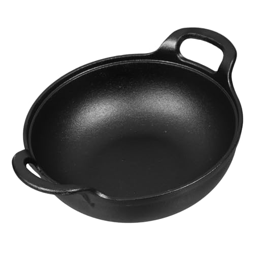 PAMINGONO Cacerola de Hierro con Ergonómico Olla Antiadherente Cocción de Carnes y Picnic y Camping