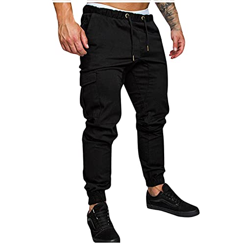 Genérico Pantalones Cargo Hombre Baggy Senderismo Verão Pantalon Mecanico Tendencia Calças Bolsillos Laterales Jogger Ropa Hombre Primavera Pantalón Montaña 3#Negro L Barato