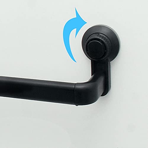 Porte-serviettes noir ventouse antirouille barre extensible murale sans perçage - 2