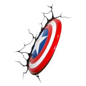 Light 816733002187 Wandleuchte Marvel Captain America-Schild von 3D FX, Rot, Weiß und Blau