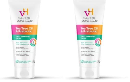 Image of vH essentials, Ph Balanced Daily Feminine Wash, Tea Tree Oil & Prebiotic, 6 Fl Oz 54306 Clear (Pack of 2)