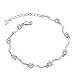 Tusuzik Señorías Swarovski Element Plata Cristal S925 Plata esterlina Pulseras con circonita Blanco Brillante