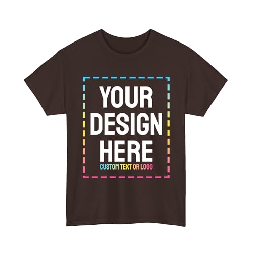 Custom T-Shirt Print with Text, Image or Logo - Personalized Printed Cotton Tees - Design Your Own Shirt for Men and Women