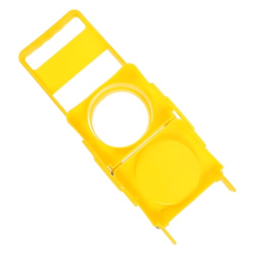 Zerodeko Portable Folding Beer Basket and Bottle Carrier with Handle Yellow Plastic Drink Rack for Home Bar Travel Beer and Wine Bottle Holder for Outdoor Use
