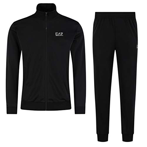 Emporio Armani EA7 Mens 8NPV71 Full Zip Polyester Tracksuit - Black - X-Large