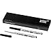 Montblanc 116189 Recambios para esferógrafo de tamaño F – Recargas de alta calidad en color Mystery Black, 1 paquete x 2 Recambios