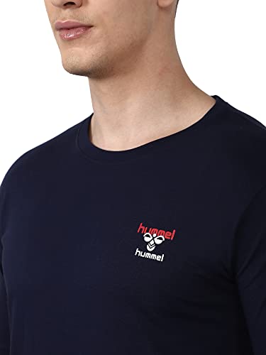 Image of hummel Champ Round Neck Cotton Rich Half Sleeve Solid Regular fit Cottonpoly T-Shirt for Men Comfortable Soft Breathable Fabric Stretchable for Everyday Use Ideal for Casualwear