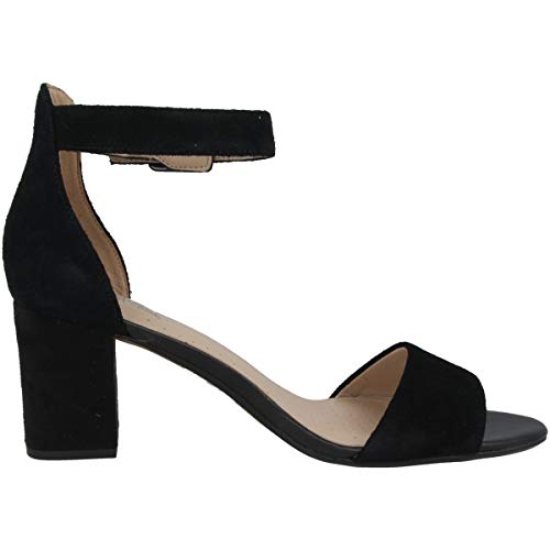 Clarks Deva Mae, Escarpins bride cheville Femme, Noir (Black Suede), 39.5 EU