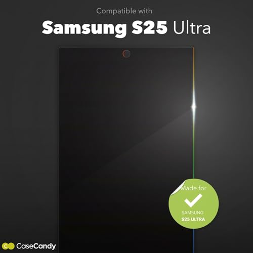 Image of Casecandy - [Pack 2 Privacy Tempered Glass Screen Protector for Samsung S25 Ultra | Privacy Tempered Glass Guard Samsung S25 Ultra - HD /Fingerprint Working