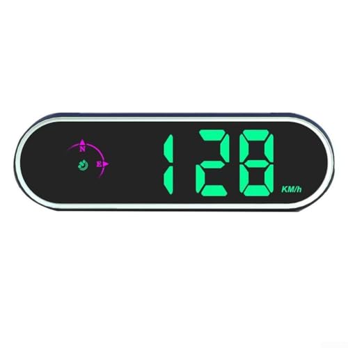 Velocímetro digital para coche, pantalla HUD, brújula GPS con lecturas KMH MPH, 7 colores, fuente grande, encendido y apagado automático (cable USB)