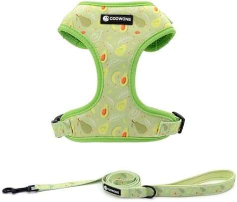 Dog Harness and Leash Set, Adjustable Dog Harness, Dog Leash, No Pull No Choke Puppy Harnesses for Walking Training for Small, Medium, Large Pet