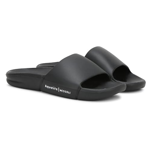 Image of Aqualite NEO-1257 Men Slides slipper with Slip-on wear, Comfort and Flat Base flipflop for dailywear uses