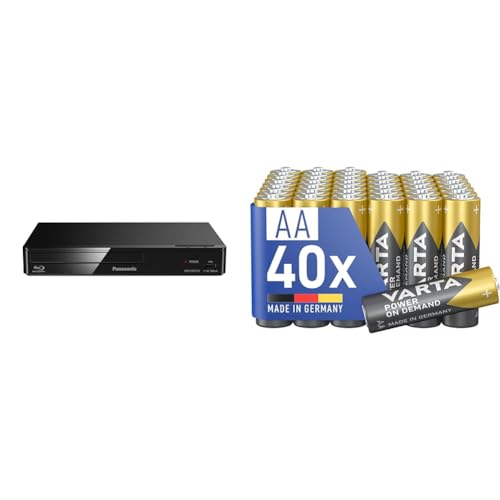 Panasonic DMP-BDT167EG Kompakter 3D Blu-ray Player Full HD Upscaling & VARTA Batterien AA