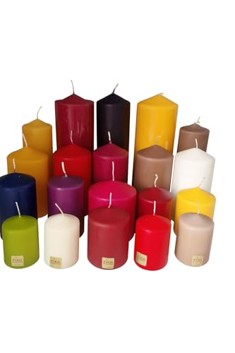 5 kg Premium Kerzenset Stumpenkerzen glatt von EIKA. Verschiedene...