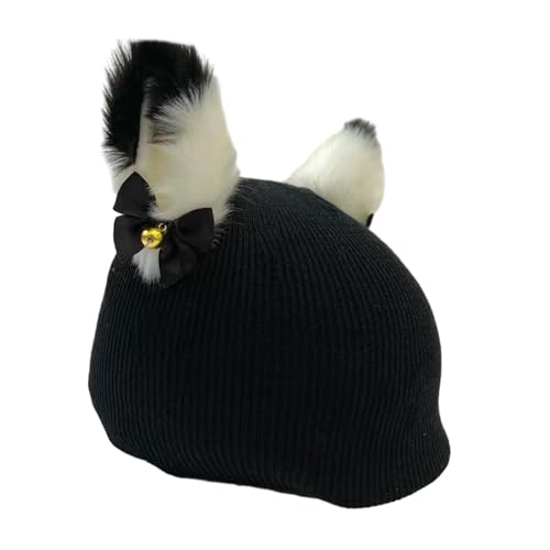 Cozy Winter Helmet Cover for Ski and Snowboard Enthusiasts, Black Kitten