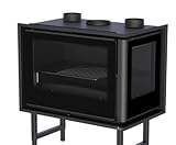 BRICOSOL INSERTABLE DE LEÑA BRONPI con TURBINAS Modelo PARIS-70 Cristal Derecho Vision