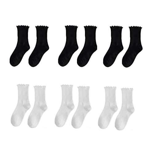 Image of GuaziV Women's Ruffle Socks, Womens Fun Novelty Crew Colorful Fashion Casual Socks