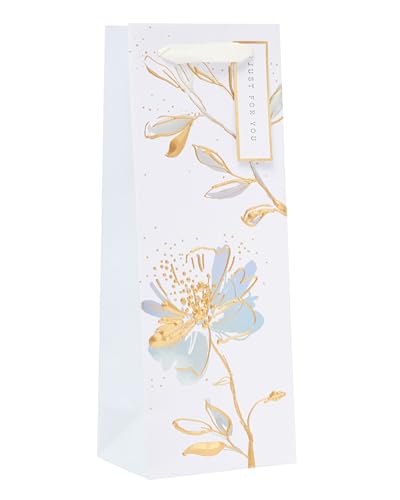 UK Greetings | Bottle Bag - From The Camden Collection | Party/Gift Bag | Birthdays/Weddings/Christmas/Exam Results/University/Graduation | Foil Floral Design | 13.3 x 32.7 x 8.3cm
