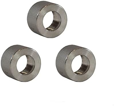 18 pulgadas (0.125 pulgadas) - 3 unidades - en pulgadas NPT 316 de acero inoxidable roscado medio acoplamiento soldadura en tubo de tubería Bung