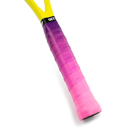 Get A Grip - Custom Tennis Racket Grip Tape - Anti-Slip/Quick-Drying Tennis Overgrips - Precut Badminton Racket Grip with Finishing Tape (Cascade, 1 Grip)