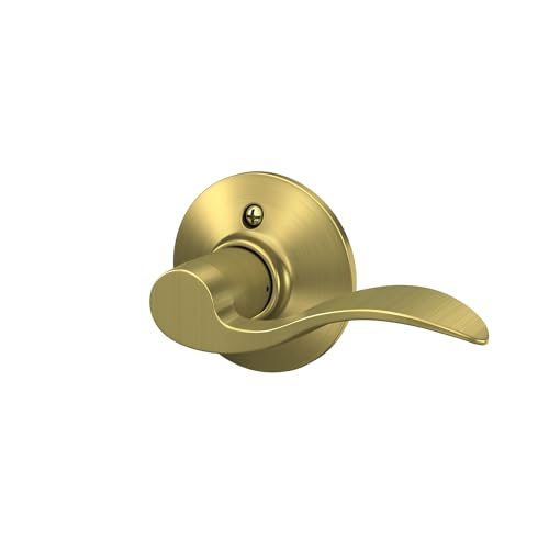 Image of SCHLAGE Accent Lever Non-Turning Lock in Satin Brass - Right Handed - F170 ACC 608 RH