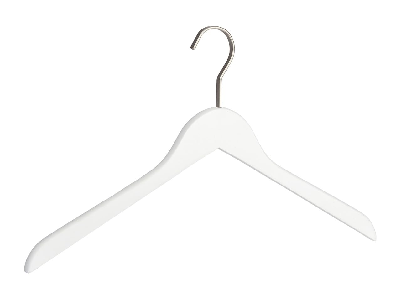 WENKO 14369100 Hanger Paris White - clothes hanger, Wood, 44 x 25 x 1.2 cm, White