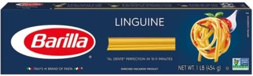 Miniatura 4 de Barilla Pasta, pelo de ángel, fettuccine, lingüino, espaguetis y espaguetis finos, 16 onzas (paquete de 5)  con mini espátula Make Your Day