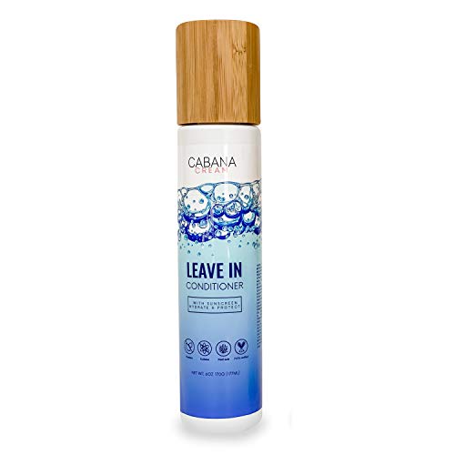 Cabana Cream Leave In, 6 oz - Color Lock Sunscreen Hair Shield Humidity Control Silk– Silky creamy product for Men, Women, Curly, Frizzy, Fine, Thin Textures For In The Sun Use.