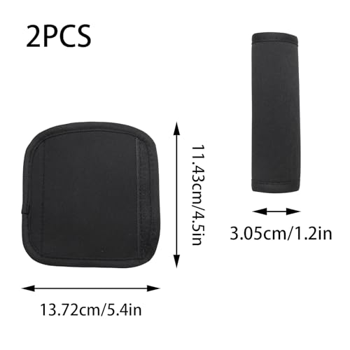 2pcs Black Luggage Handle Wraps for Suitcase- Soft Suitcase Handle Covers for Travel Accessories（ Bright Color for Suitcase Tags Identifiers ）2