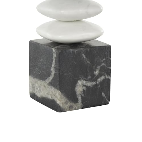 Escultura Decorativa Moderna de Mármol Blanco 3" x 4" x 12" miniatura 3