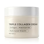 Triple Collagen Cream, Collagen Face Cream, Collagen Moisturiser - Hydrating Face & Neck Day Cream with Niacinamide for Women, Korean Moisturiser for All Skin Types, Evens Skin Tone, 50ml